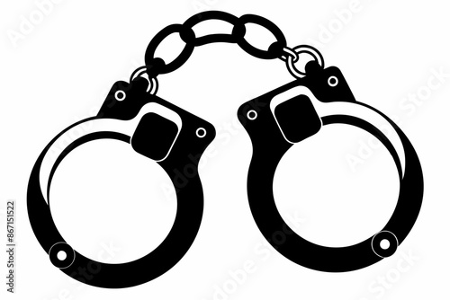 handcuffs crime vector illustration, handcuffs icon