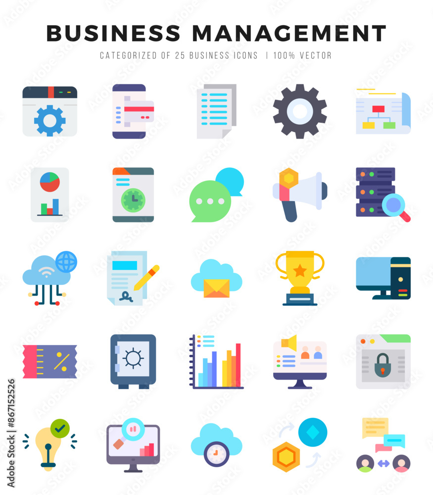 Business Management icons set for website and mobile site and apps. Business Management icons set for website and mobile site and apps.
