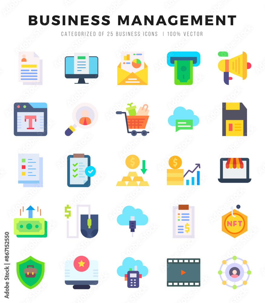 Simple Set of Business Management Related Vector Flat Icons. Simple Set of Business Management Related Vector Flat Icons.