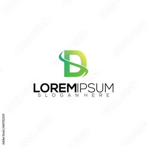 logo illustration initial letter vector full color