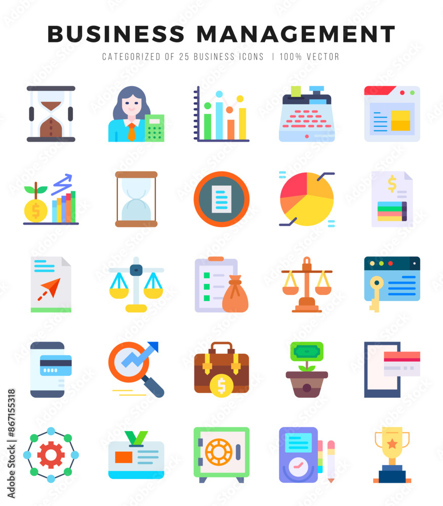 Set of Business Management icons. Vector Illustration. Set of Business Management icons. Vector Illustration.