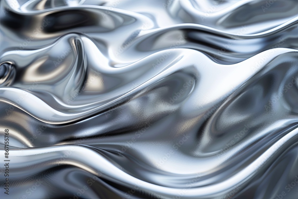 Silver abstract background with wavy pattern created with generative ai Silver abstract background with wavy pattern created with generative ai
