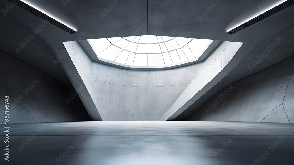 Futuristic Architectural Abstract with Empty Concrete Floor Futuristic Architectural Abstract with Empty Concrete Floor