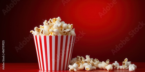 Popcorn in a Red and White Striped Bucket © Nice Seven
