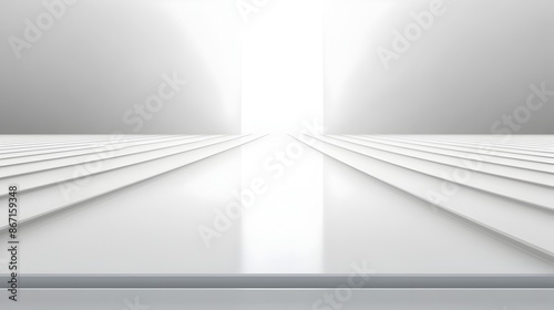 Minimalist Geometric Architectural Perspective with Abstract Stripes
