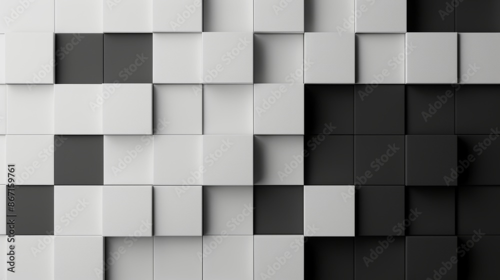 Modern futuristic pattern with alternating square black and grey pixels, sleek and stylish, high contrast, clean lines Modern futuristic pattern with alternating square black and grey pixels, sleek and stylish, high contrast, clean lines