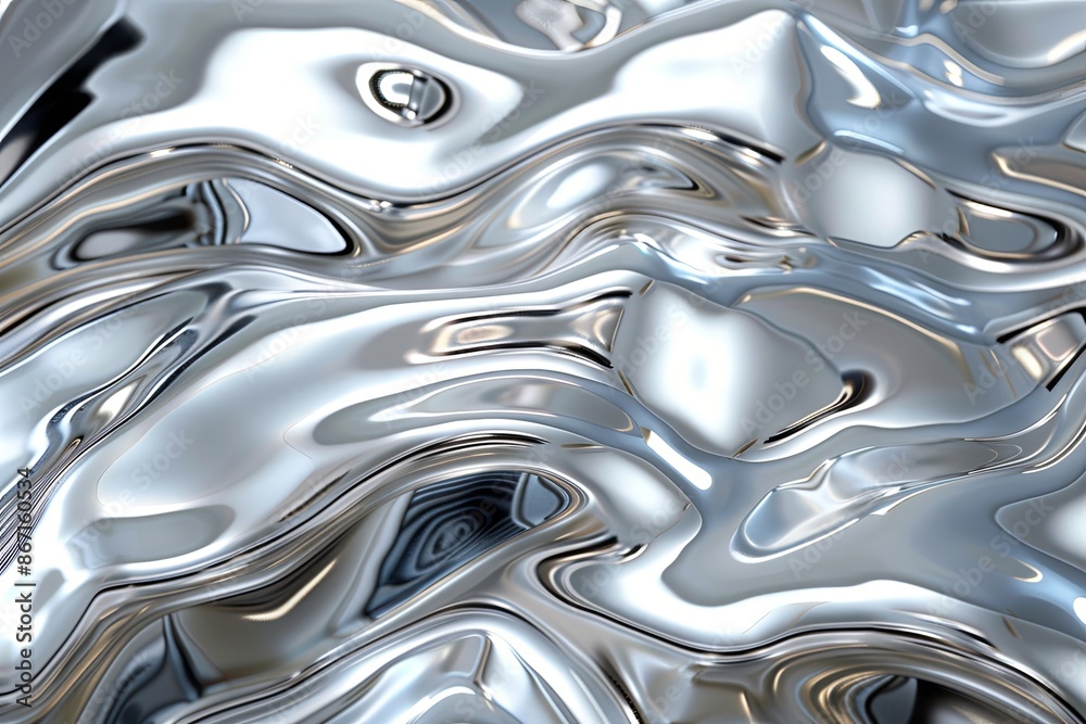 Silver abstract background with wavy pattern created with generative ai Silver abstract background with wavy pattern created with generative ai