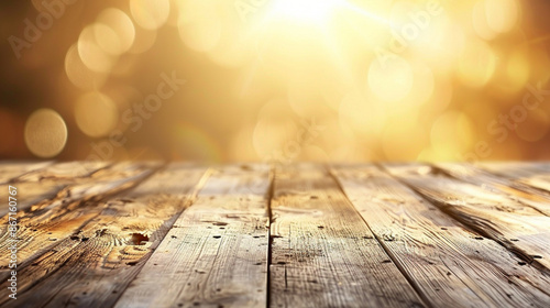 Beautiful natural wood table with background