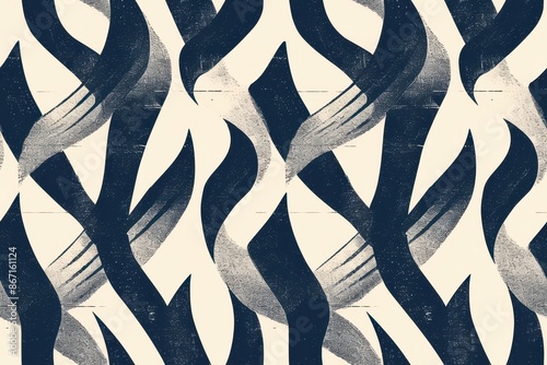 Abstract Navy Blue and Grey Floral Pattern on White Background. Seamless pattern for textile, wallpaper, fashion design, interior decoration