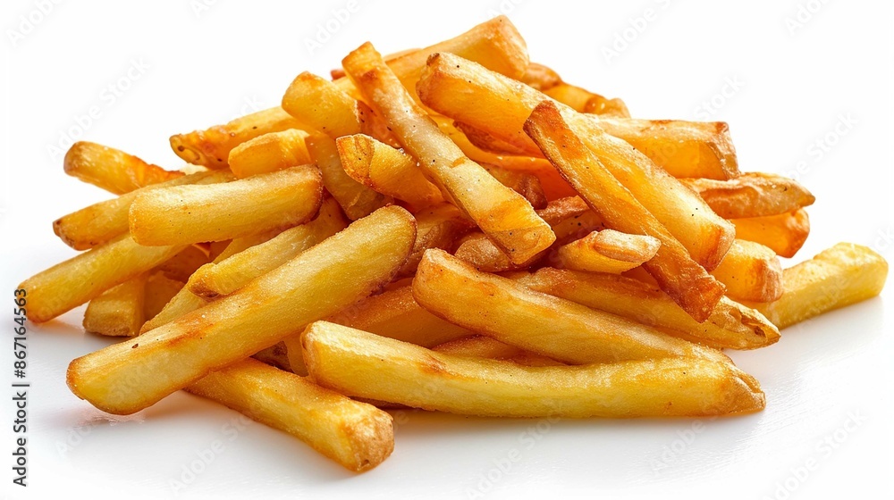 french fries on white background french fries on white background