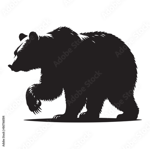 bear silhouette vector isolated on white background 