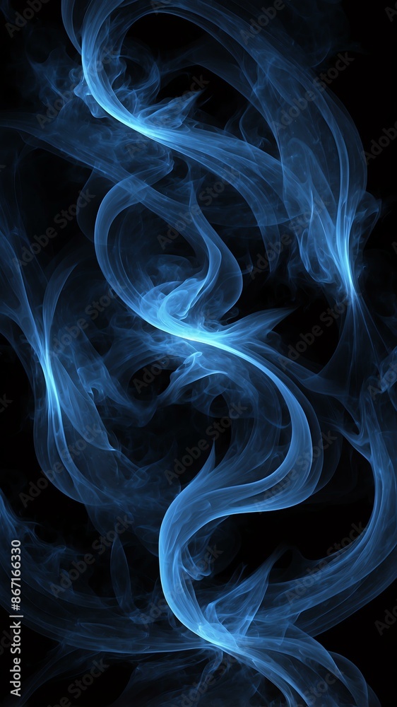Fototapeta premium abstract blue fire design in black background
