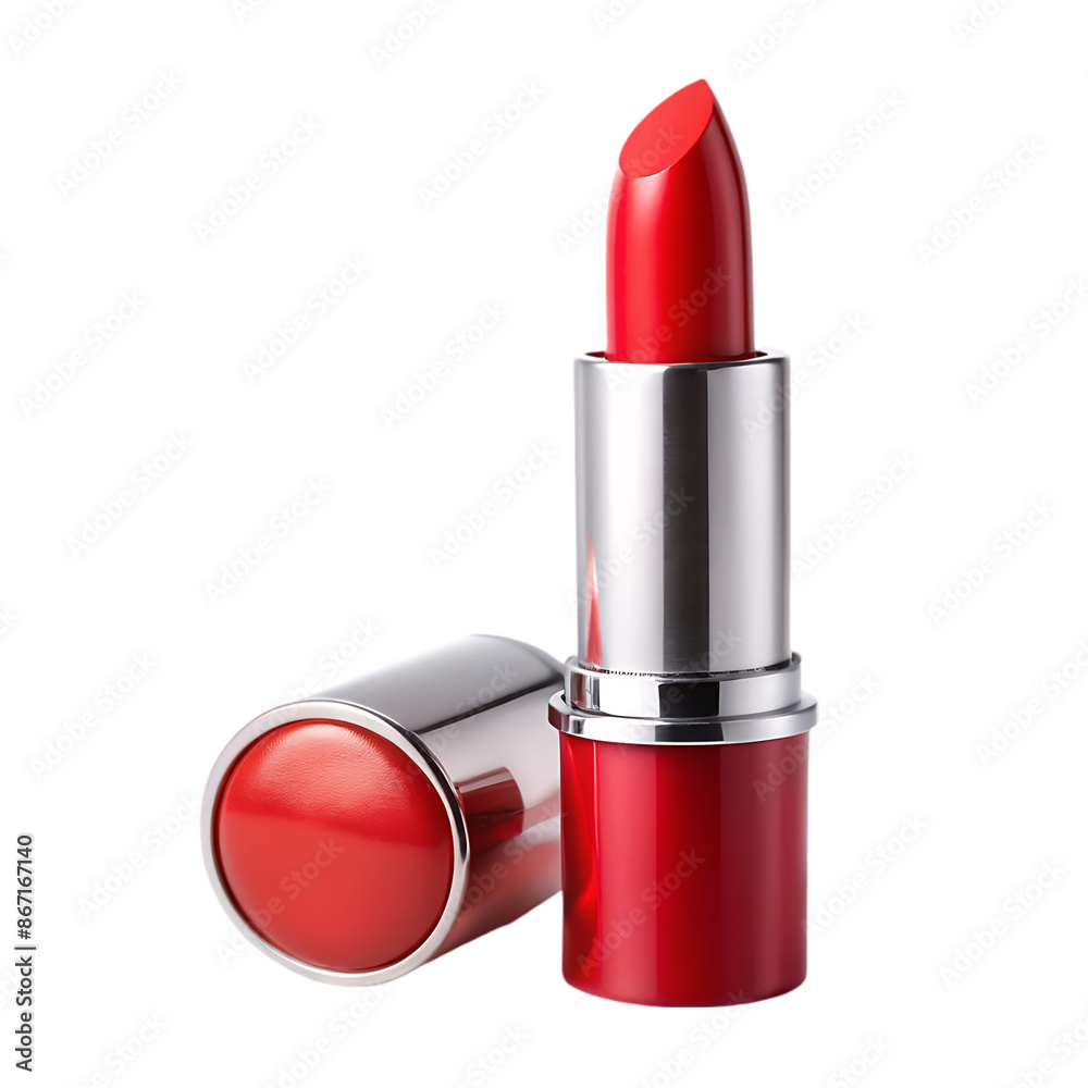 Obraz premium red lipstick on transparent background