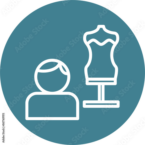 Fashion Designer Line White Circles Multicolors