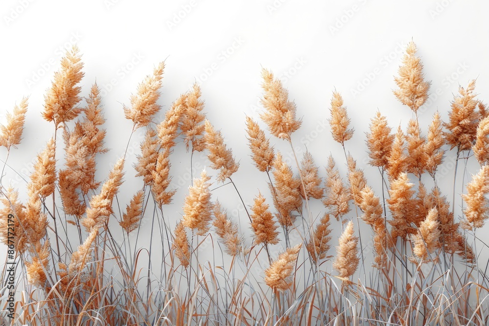 Fototapeta premium Wheat field on white background