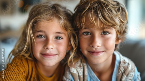 Two small children standing next to each other