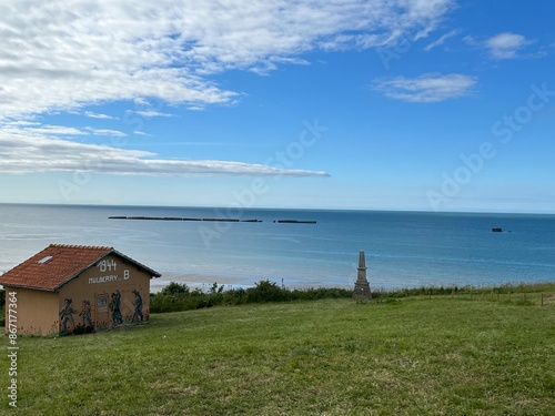 plage d'arromanches les bains photo