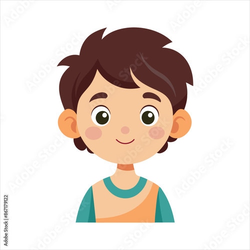 Cartoon kids with different expressions vector © Shajamal