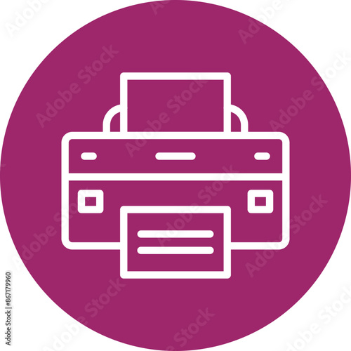 Printer Line White Circles Multicolors