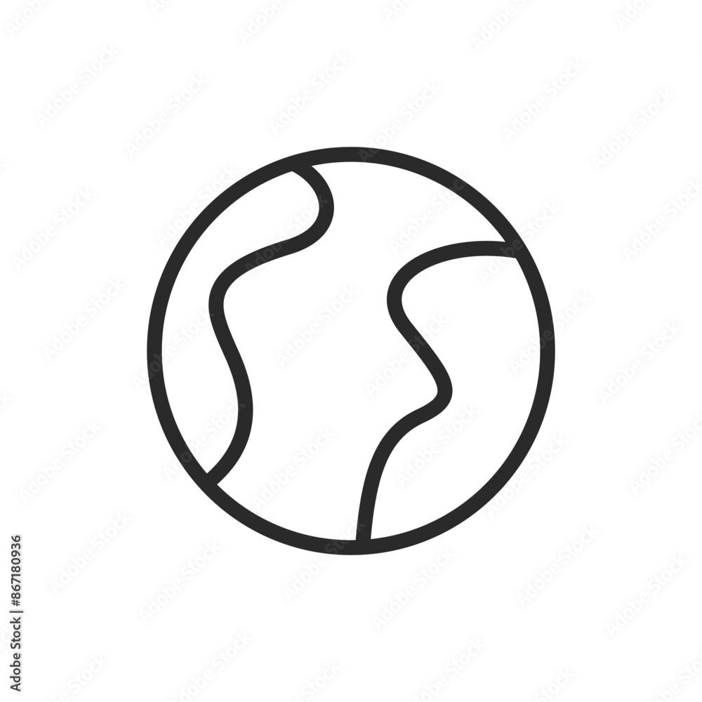 Earth, linear style icon. Simple depiction of the globe, global presence and international unity. Editable stroke width Earth, linear style icon. Simple depiction of the globe, global presence and international unity. Editable stroke width