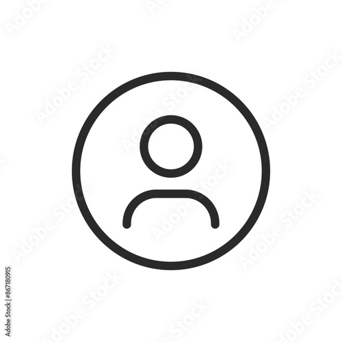 User profile, linear style icon. Simple user profile icon in a circle. Editable stroke width.