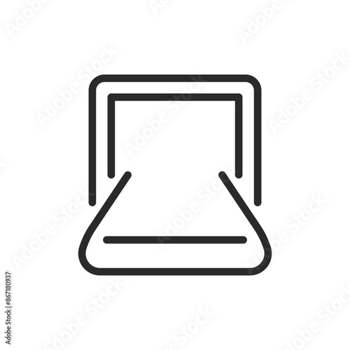Conveyor belt, linear style icon. Front view. Editable stroke width