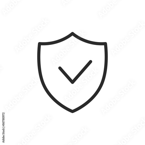 Free Download Shield with checkmark, linear style icon. verified protection and security. Editable stroke width. - GFXLoad