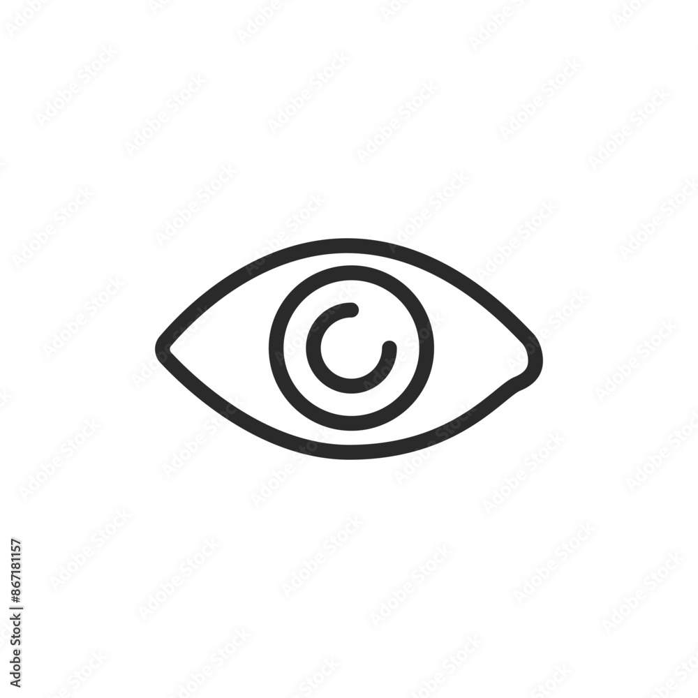 Eye, linear style icon. vision and eye health. Editable stroke width Eye, linear style icon. vision and eye health. Editable stroke width