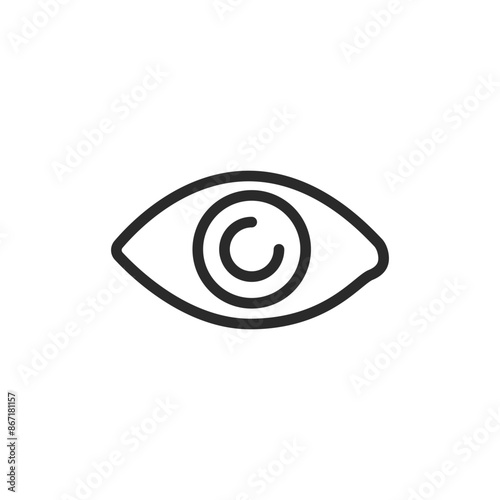 Eye, linear style icon. vision and eye health. Editable stroke width