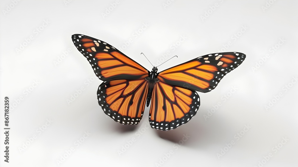 Vibrant Monarch Butterfly Showcasing Its Captivating Wings in Natural Setting Vibrant Monarch Butterfly Showcasing Its Captivating Wings in Natural Setting