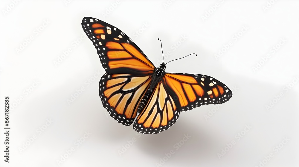 Fototapeta premium Magnificent Monarch Butterfly Soaring in Lush Natural Environment