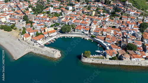 The historic port of Nafpaktos, Greece photo