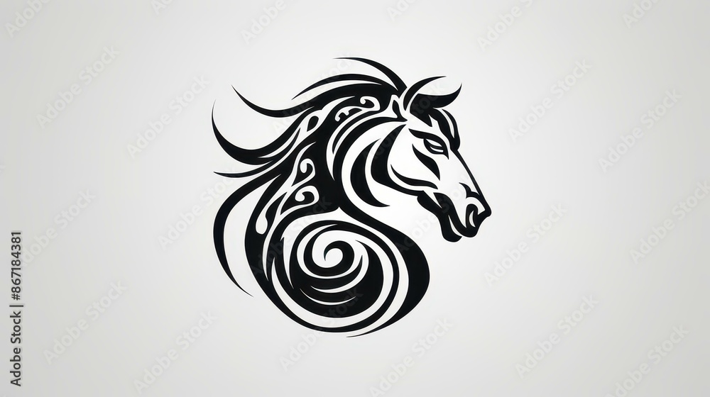 Detailed black silhouette horse head vector illustration for unique tattoo design. Detailed black silhouette horse head vector illustration for unique tattoo design.