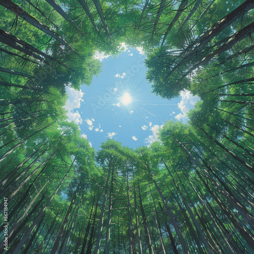 Forest ecosystem and health concept and background