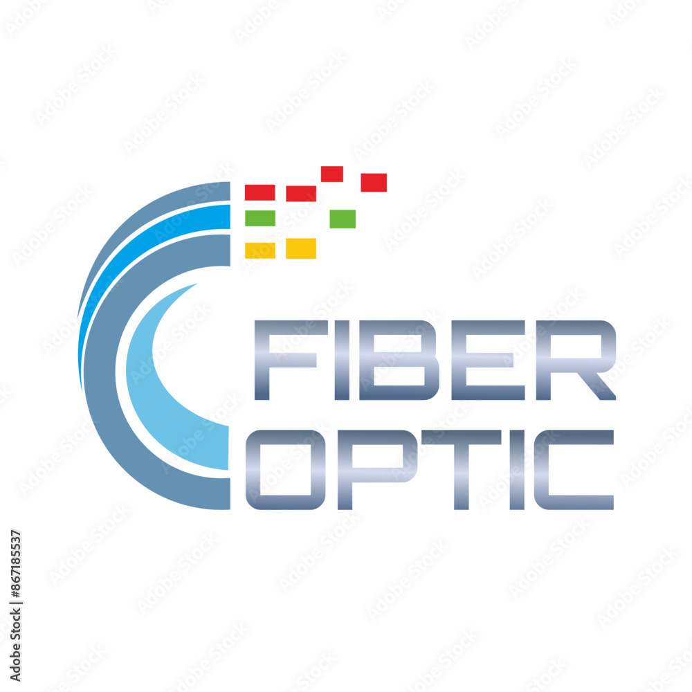 Obraz premium logo fiber optic concept professional