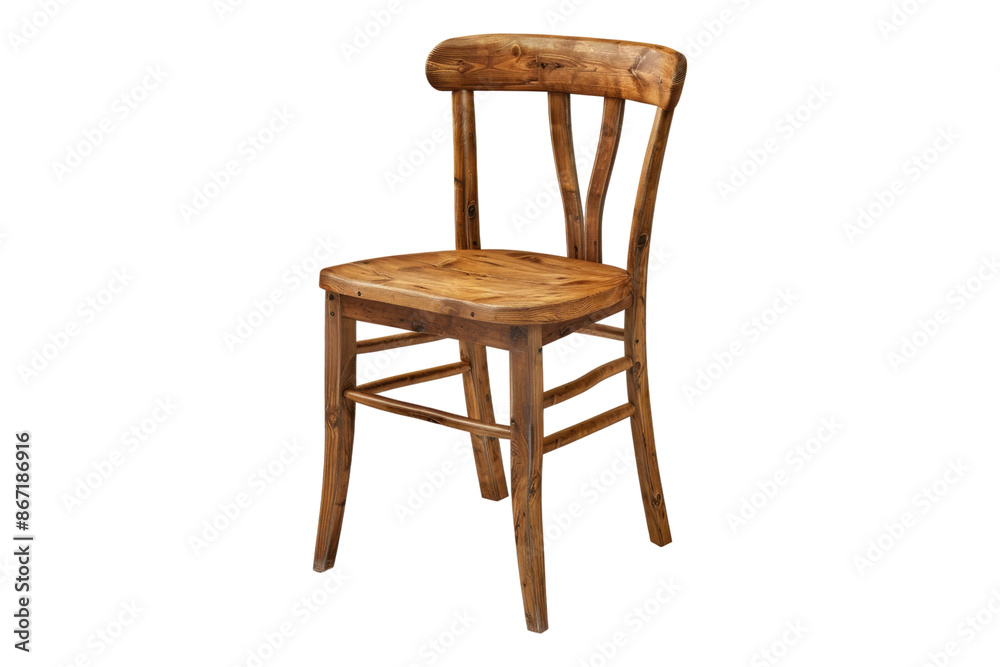 Wooden chair isolated on transparent background