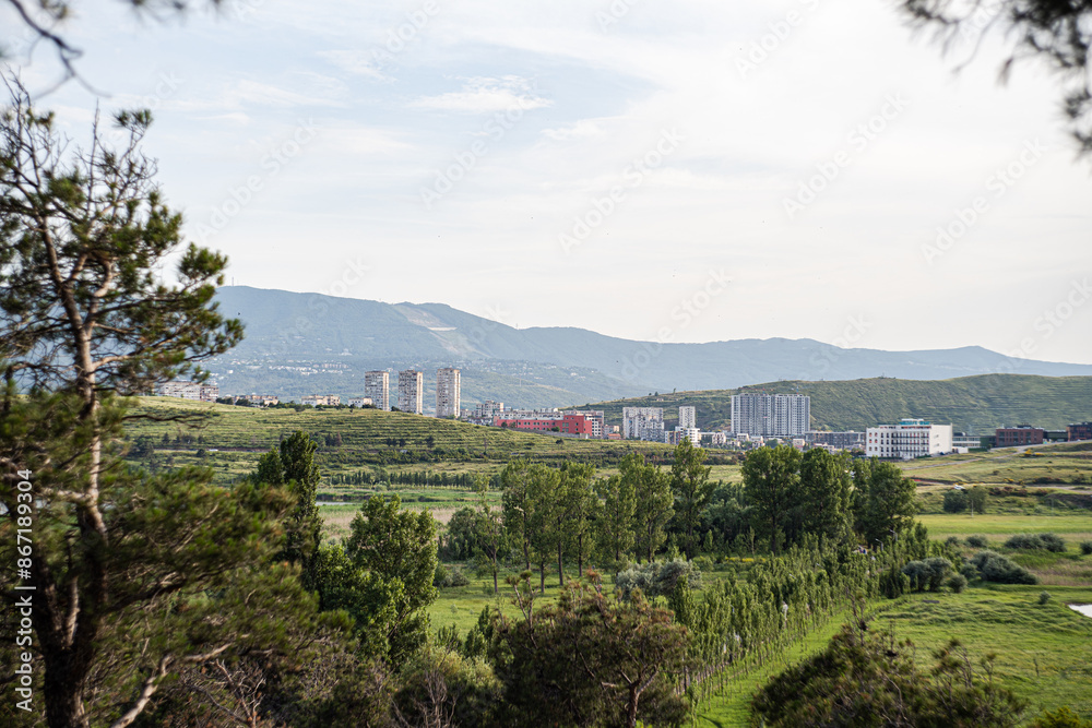 Obraz premium Rural landscape of recreation area around Lisi Lake