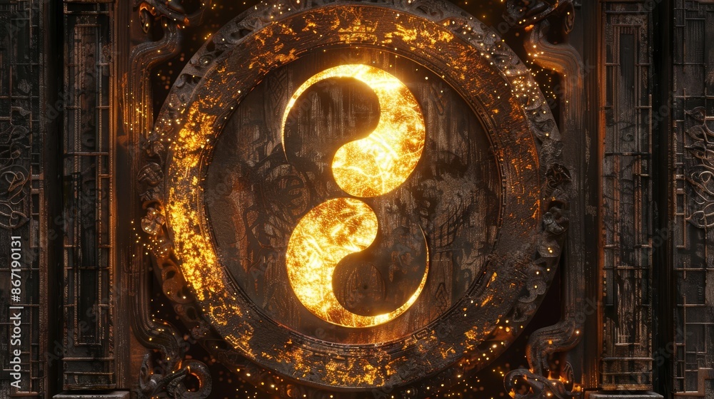 Miraculous light shining through a Yin Yang symbol, radiant glow, detailed design, peaceful and enchanting, dark backdrop Miraculous light shining through a Yin Yang symbol, radiant glow, detailed design, peaceful and enchanting, dark backdrop