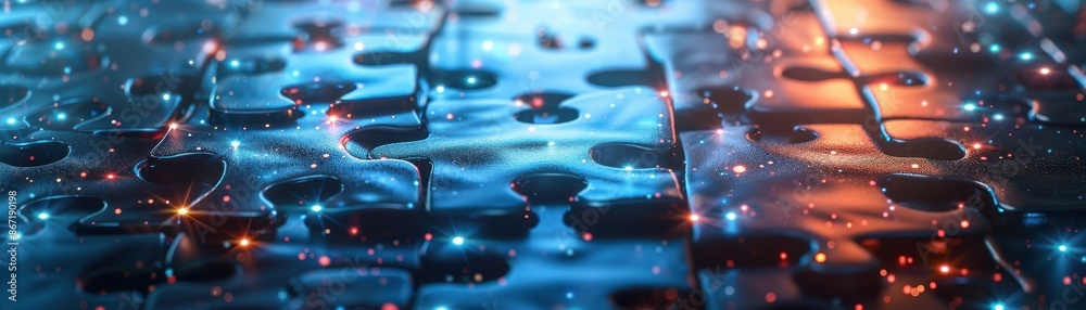Obraz premium Algorithm creating imaginative puzzle games, AI puzzle design, algorithmic creativity and entertainment
