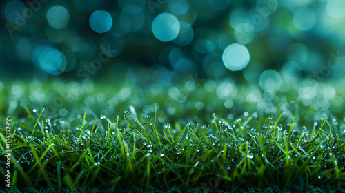 Beautiful blurred background image of spring nature with clean lawn