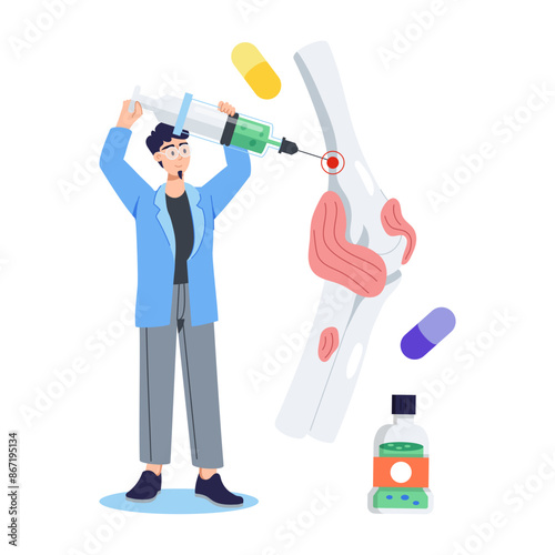 A flat character illustration of orthopedist 