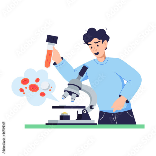 A flat style illustration of hematology 
