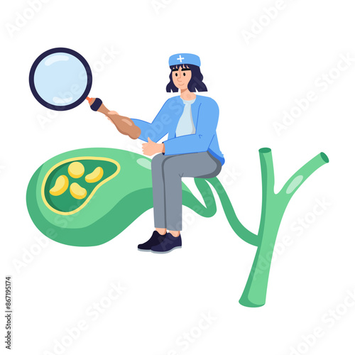 A flat character illustration of nephrologist 