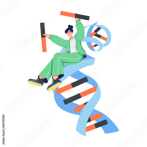 An illustration of genetic doctor flat illustration 