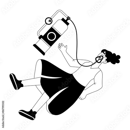 A glyph character illustration of anesthesia 