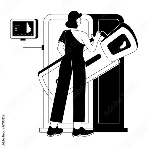 Character based glyph illustration of mammography 