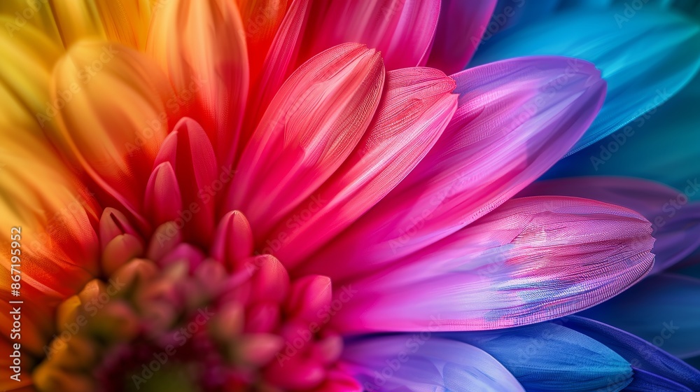 Rainbow-colored petals on a vibrant flower, ombre background, symbol of LGBTQ pride, richly detailed and colorful, bold and inspiring Rainbow-colored petals on a vibrant flower, ombre background, symbol of LGBTQ pride, richly detailed and colorful, bold and inspiring