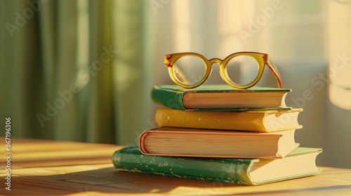 The stack of vintage books photo