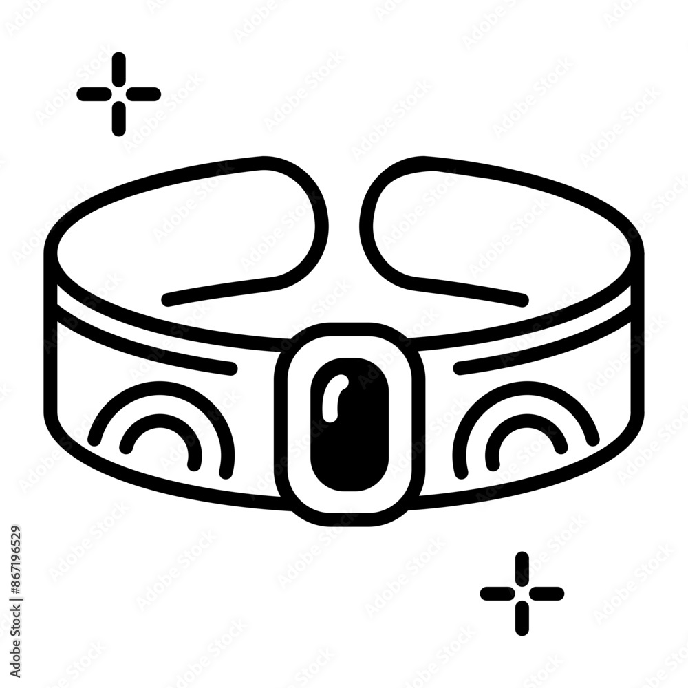 An outline style icon of cuff bracelet An outline style icon of cuff bracelet