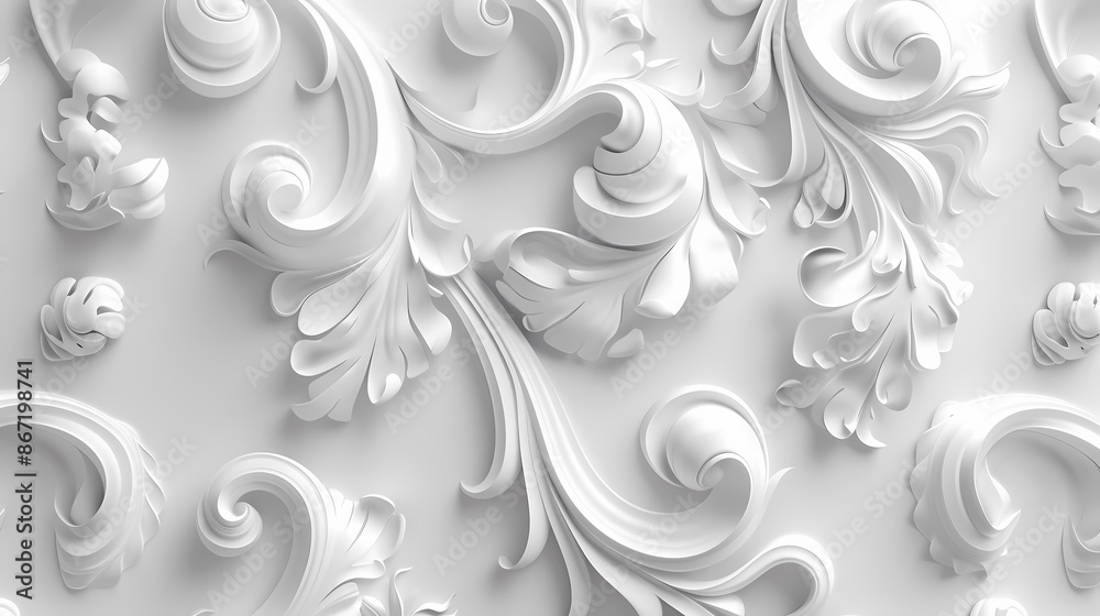 Elegant white floral patterns on a textured background, exuding sophistication and timeless elegance. Elegant white floral patterns on a textured background, exuding sophistication and timeless elegance.